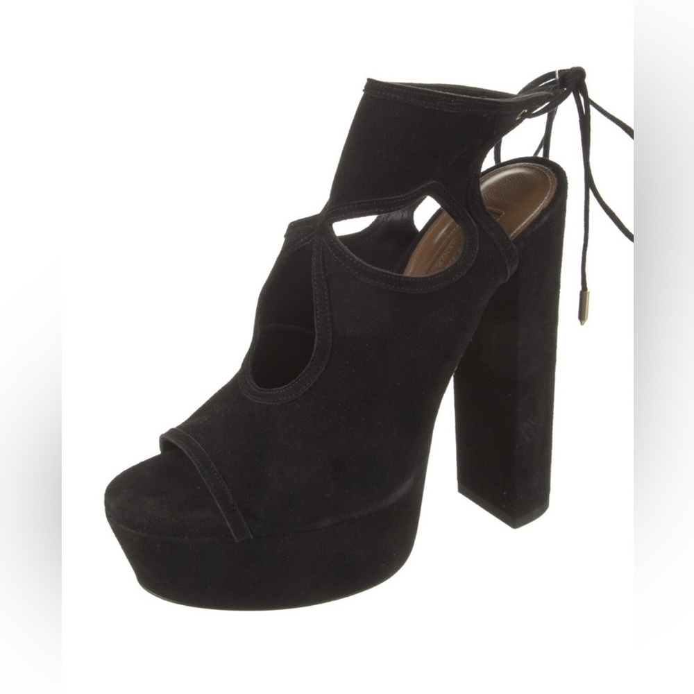 Aquazzura Black Suede Sandals Size 36.5 NEVER WORN Moving Sale